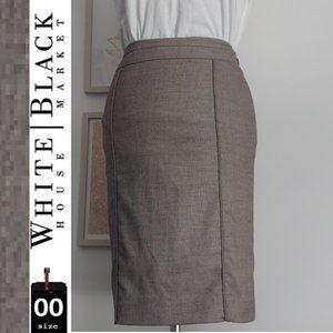 WHBM Size 00 brown pencil skirt